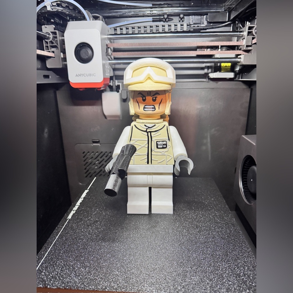 3D Printed LEGO Star Wars Hoth Rebel Trooper (with Blaster)